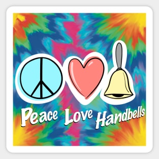 Tie-Dye Peace Love Handbells Sticker